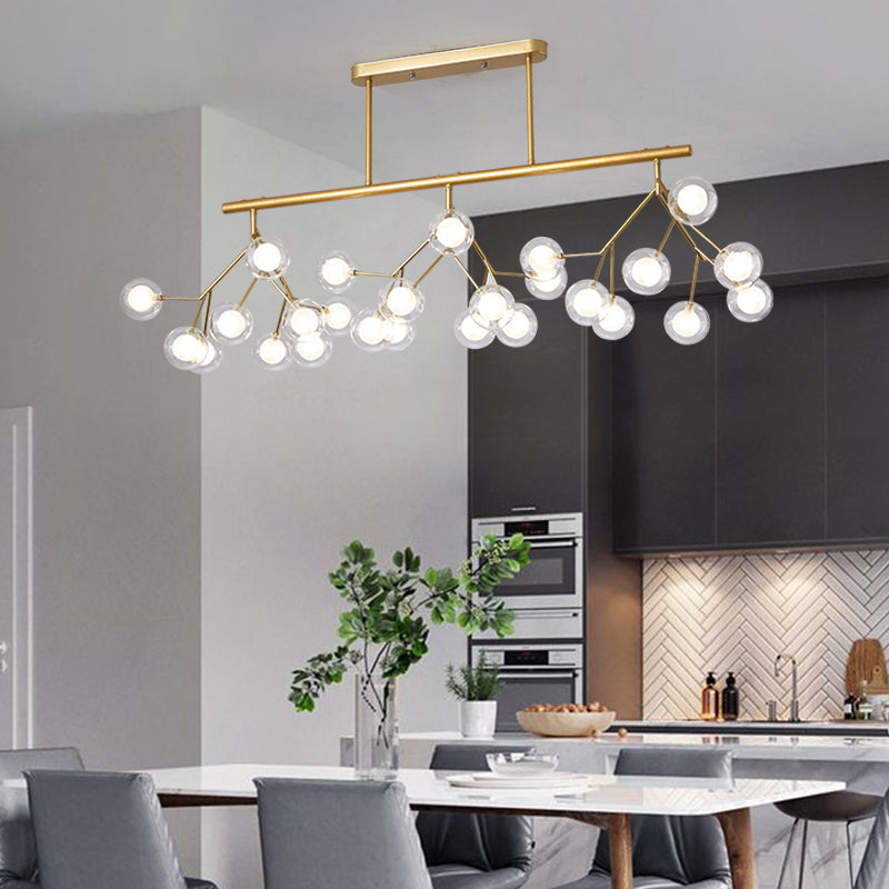 Minimalistic Firefly Island Pendant Light Acrylic 27-Head Restaurant Suspension Lamp Clearhalo 'Ceiling Lights' 'Island Lights' Lighting' 2275667