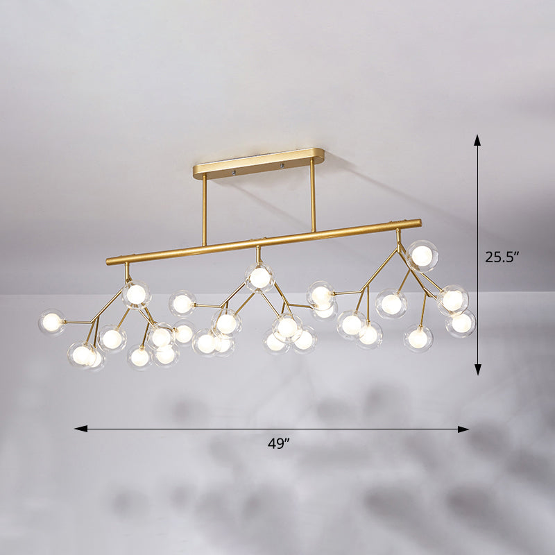 Minimalistic Firefly Island Pendant Light Acrylic 27-Head Restaurant Suspension Lamp Gold D Clearhalo 'Ceiling Lights' 'Island Lights' Lighting' 2275668