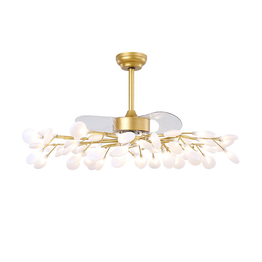 Firefly Hanging Fan Lighting Postmodern Metal Semi Flush Ceiling Light for Dining Room Clearhalo 'Ceiling Fans with Lights' 'Ceiling Fans' 'Modern Ceiling Fans' 'Modern' Lighting' 2275683