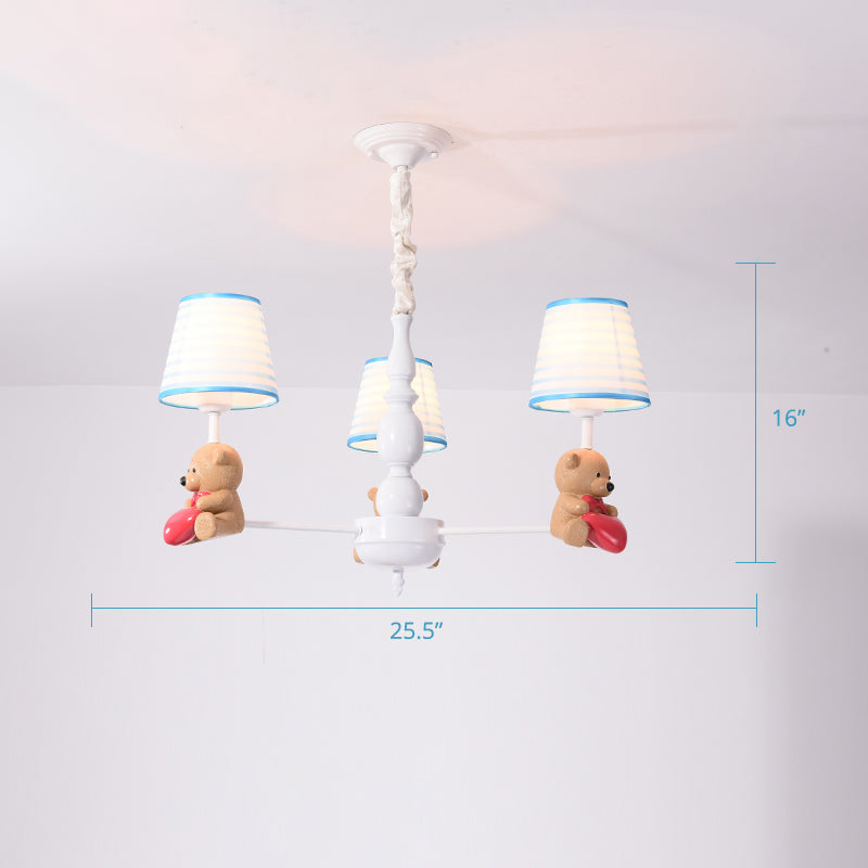 Resin Animal Hanging Ceiling Light Cartoon White Finish Chandelier with Empire Shade Clearhalo 'Ceiling Lights' 'Chandeliers' Lighting' options 2282685