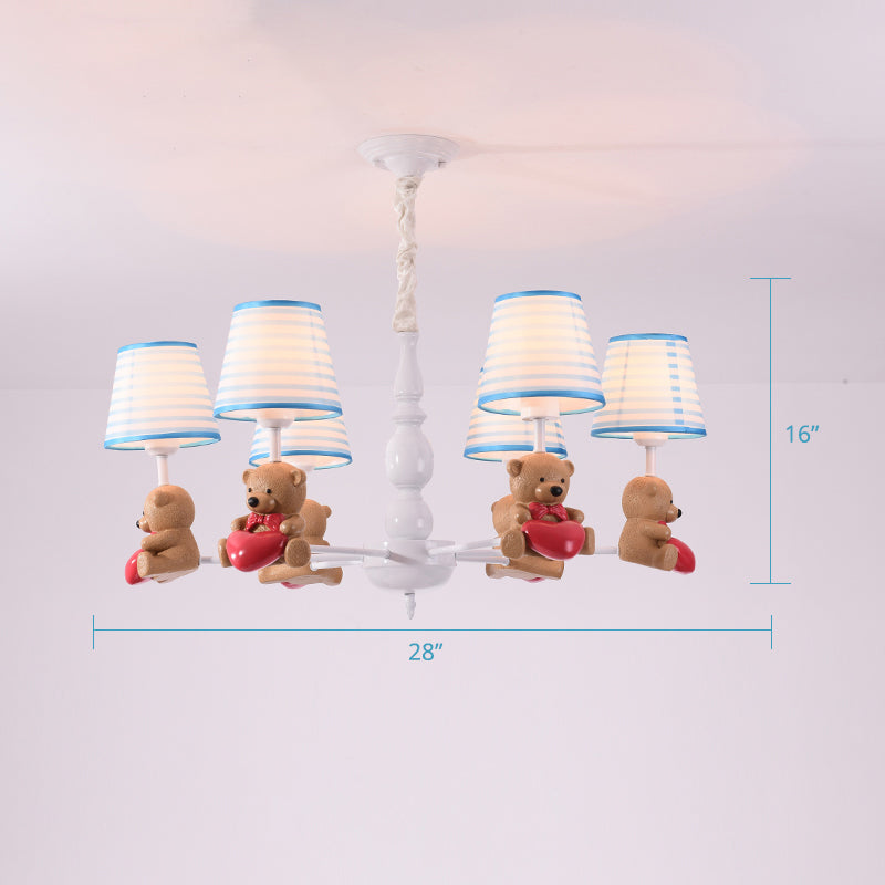 Resin Animal Hanging Ceiling Light Cartoon White Finish Chandelier with Empire Shade Clearhalo 'Ceiling Lights' 'Chandeliers' Lighting' options 2282686