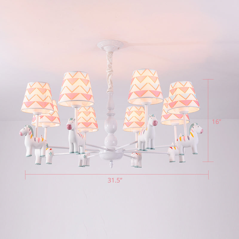 Resin Animal Hanging Ceiling Light Cartoon White Finish Chandelier with Empire Shade Clearhalo 'Ceiling Lights' 'Chandeliers' Lighting' options 2282689