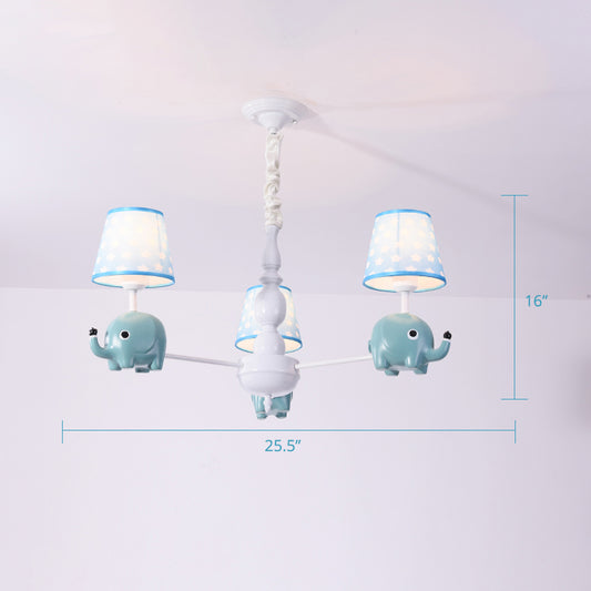 Resin Animal Hanging Ceiling Light Cartoon White Finish Chandelier with Empire Shade Clearhalo 'Ceiling Lights' 'Chandeliers' Lighting' options 2282690