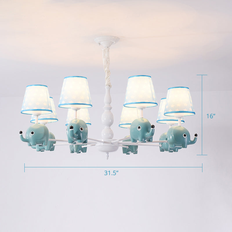 Resin Animal Hanging Ceiling Light Cartoon White Finish Chandelier with Empire Shade Clearhalo 'Ceiling Lights' 'Chandeliers' Lighting' options 2282694