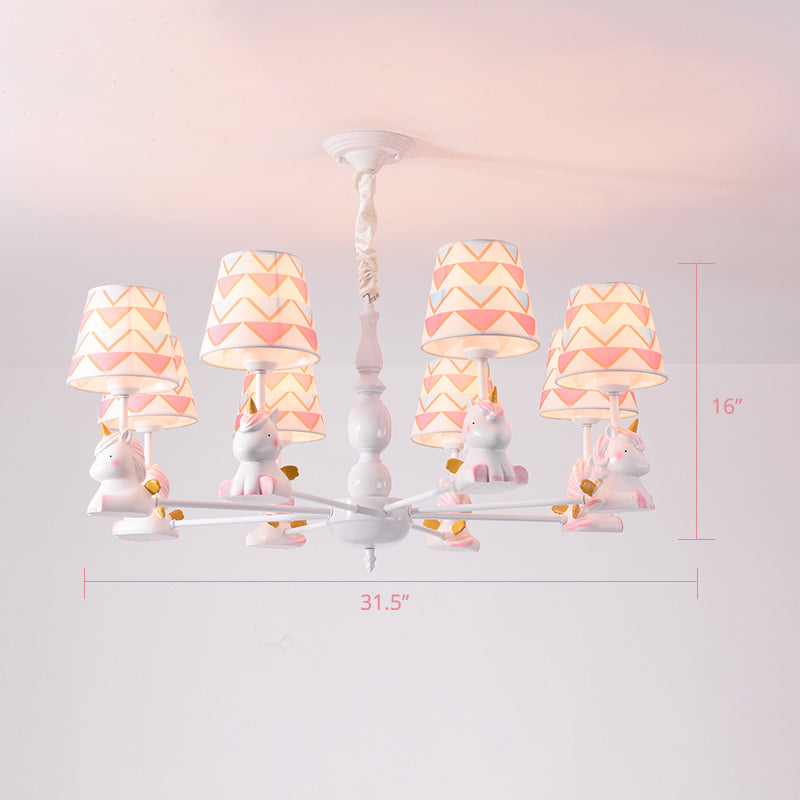 Resin Animal Hanging Ceiling Light Cartoon White Finish Chandelier with Empire Shade Clearhalo 'Ceiling Lights' 'Chandeliers' Lighting' options 2282697