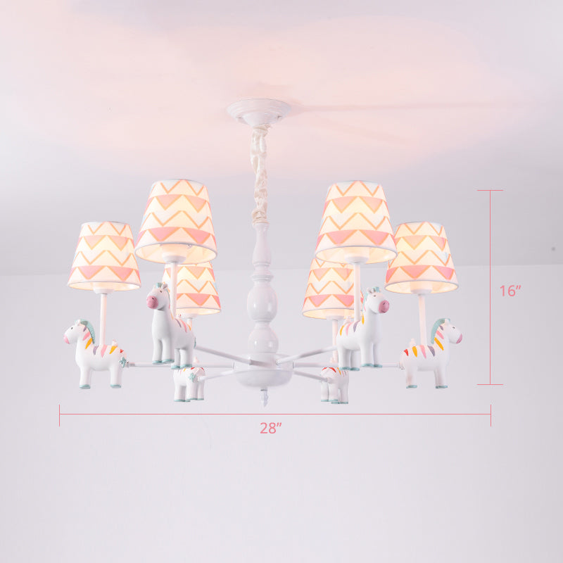 Resin Animal Hanging Ceiling Light Cartoon White Finish Chandelier with Empire Shade Clearhalo 'Ceiling Lights' 'Chandeliers' Lighting' options 2282699