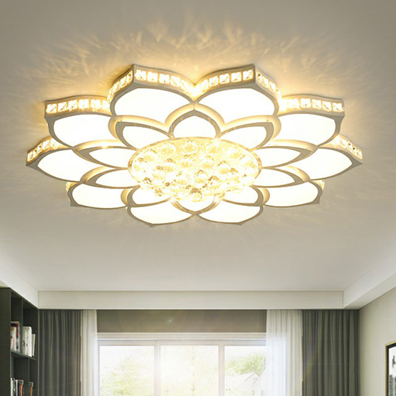 Minimalist Floral Flush Ceiling Light Acrylic Bedroom LED Flush Mounted Fixture with Clear Crystal Accents Clearhalo 'Ceiling Lights' 'Close To Ceiling Lights' 'Close to ceiling' 'Flush mount' Lighting' 2282760