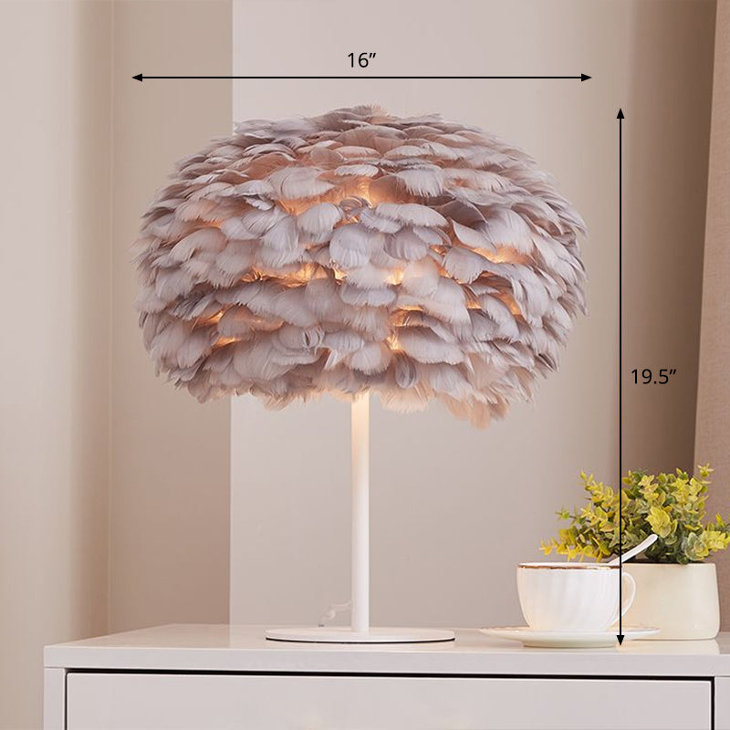 Grey feather best sale table lamp