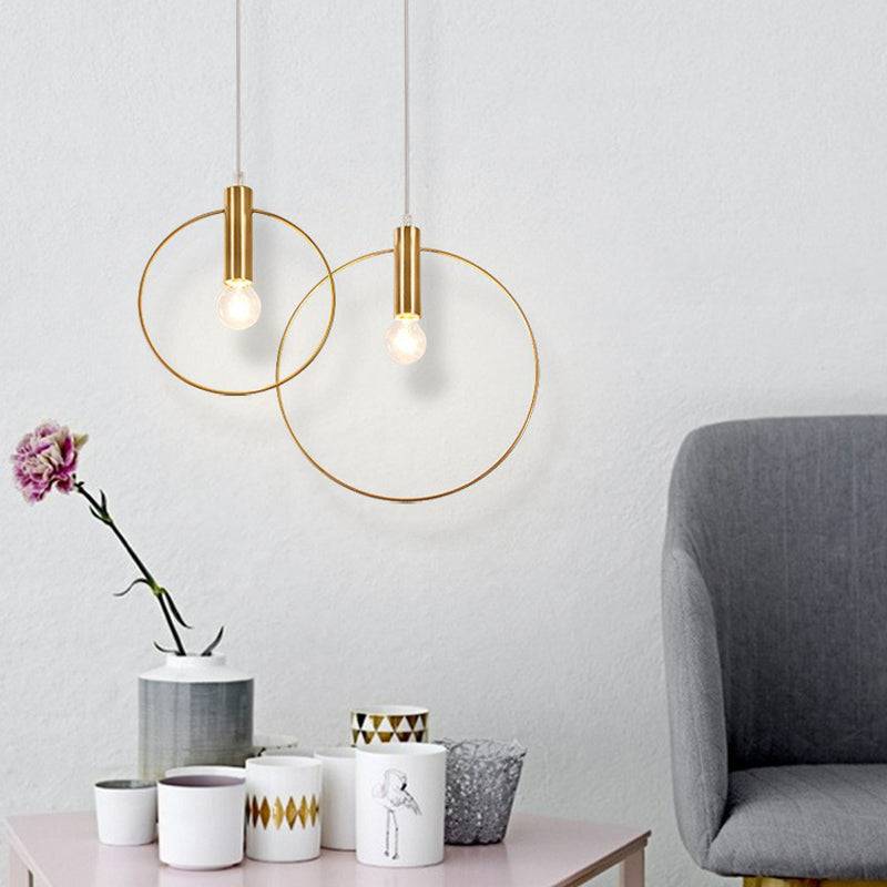 Ring Pendulum Light Minimalist Metal Single Bulb Brass Finish Hanging Light Fixture Brass Clearhalo 'Ceiling Lights' 'Modern Pendants' 'Modern' 'Pendant Lights' 'Pendants' Lighting' 2282995