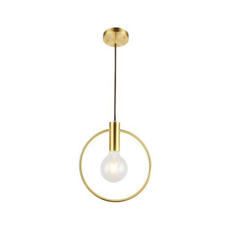 Ring Pendulum Light Minimalist Metal Single Bulb Brass Finish Hanging Light Fixture Clearhalo 'Ceiling Lights' 'Modern Pendants' 'Modern' 'Pendant Lights' 'Pendants' Lighting' 2282998