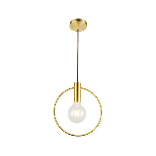 Ring Pendulum Light Minimalist Metal Single Bulb Brass Finish Hanging Light Fixture Clearhalo 'Ceiling Lights' 'Modern Pendants' 'Modern' 'Pendant Lights' 'Pendants' Lighting' 2282998