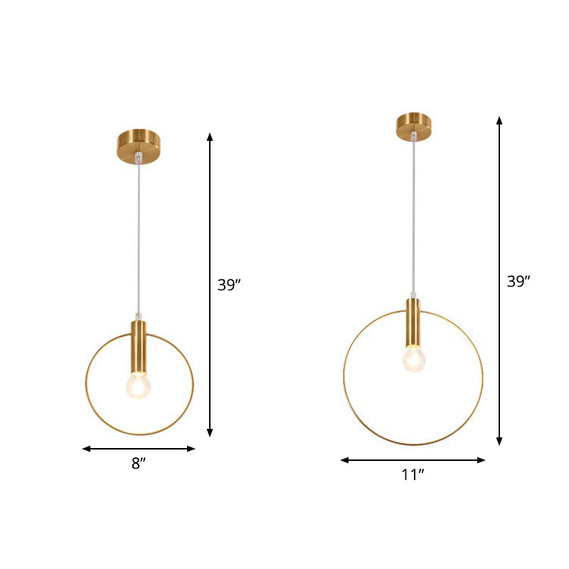 Ring Pendulum Light Minimalist Metal Single Bulb Brass Finish Hanging Light Fixture Clearhalo 'Ceiling Lights' 'Modern Pendants' 'Modern' 'Pendant Lights' 'Pendants' Lighting' 2282999