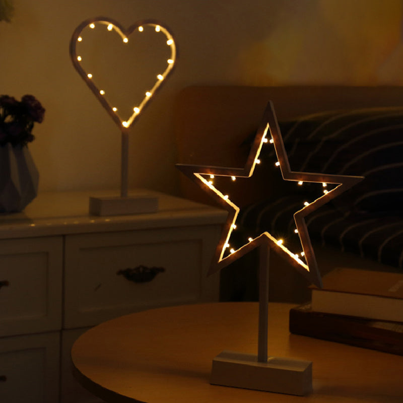 Christmas Modeling Battery Night Lamp Creative Simple Plastic White LED Table Light for Kids Room Clearhalo 'Night Lights' 'Wall Lights' Lighting' 2283143