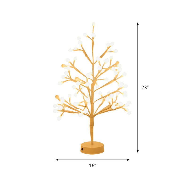 Plastic Tree Shaped Nightstand Lamp Nordic Style White LED Table Light for Bedroom Clearhalo 'Night Lights' 'Wall Lights' Lighting' 2283151