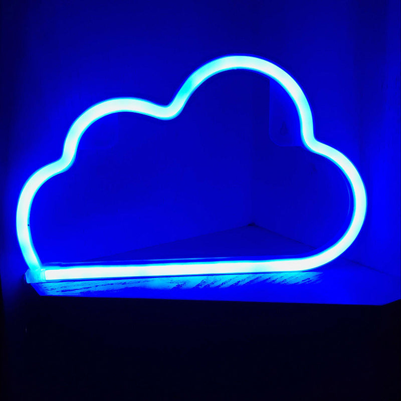 Plastic Cloud LED Wall Night Lighting Childrens White Night Table Light with Rechargeable USB Plug White Rechargeable Blue Clearhalo 'Night Lights' 'Wall Lights' Lighting' 2283168