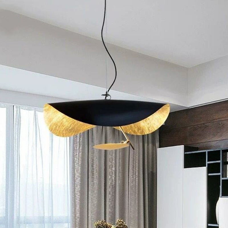 Metal Lotus Leaf Shaped Pendant Lamp Post-Modern 2-Head Hanging Ceiling Light over Table Clearhalo 'Ceiling Lights' 'Modern Pendants' 'Modern' 'Pendant Lights' 'Pendants' Lighting' 2283214