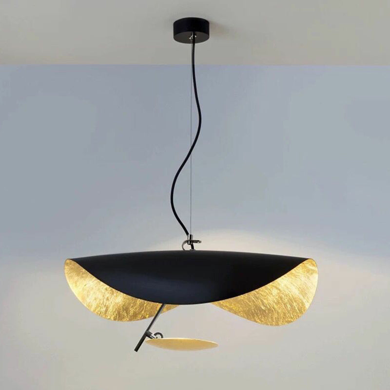 Metal Lotus Leaf Shaped Pendant Lamp Post-Modern 2-Head Hanging Ceiling Light over Table Clearhalo 'Ceiling Lights' 'Modern Pendants' 'Modern' 'Pendant Lights' 'Pendants' Lighting' 2283217