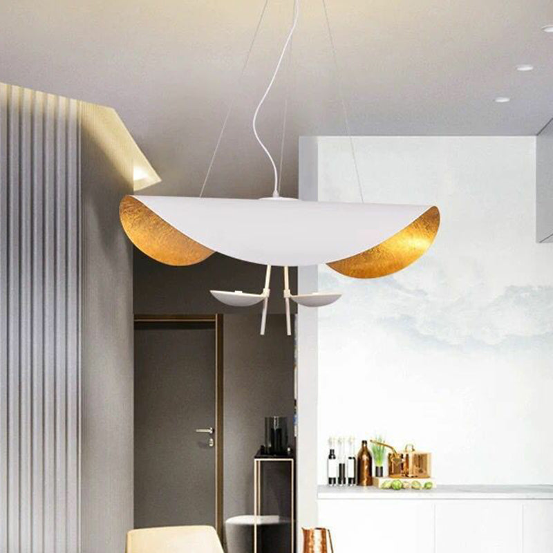 Metal Lotus Leaf Shaped Pendant Lamp Post-Modern 2-Head Hanging Ceiling Light over Table Clearhalo 'Ceiling Lights' 'Modern Pendants' 'Modern' 'Pendant Lights' 'Pendants' Lighting' 2283219