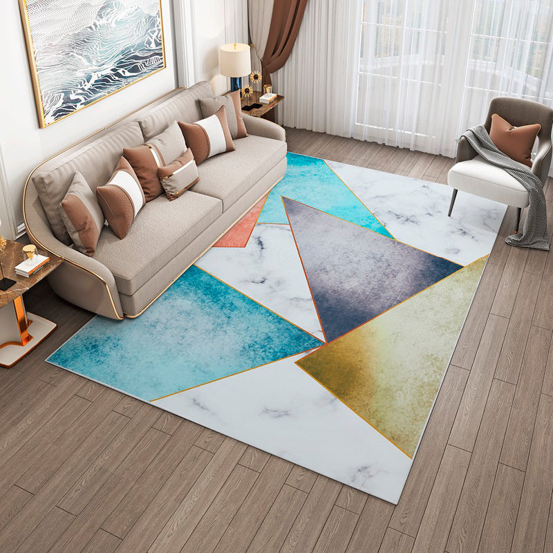 Modern Geometric Printed Rug Multi Color Polyster Rug Anti-Slip Backing Machine Washable Carpet for Living Room Clearhalo 'Area Rug' 'Modern' 'Rugs' Rug' 2285182