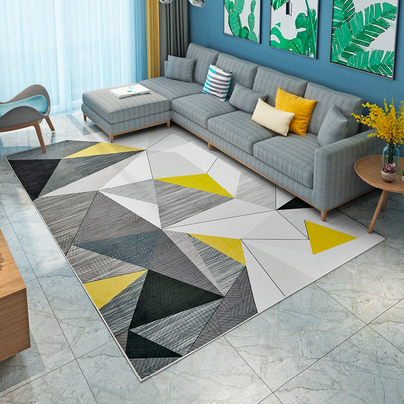 Modern Geometric Printed Rug Multi Color Polyster Rug Anti-Slip Backing Machine Washable Carpet for Living Room Clearhalo 'Area Rug' 'Modern' 'Rugs' Rug' 2285185