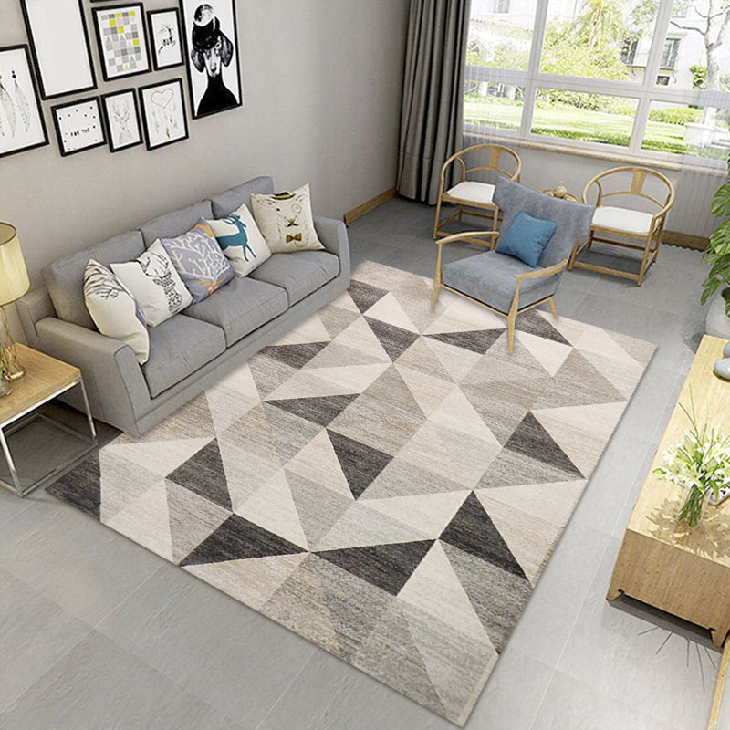 Modern Geometric Printed Rug Multi Color Polyster Rug Anti-Slip Backing Machine Washable Carpet for Living Room Camel Clearhalo 'Area Rug' 'Modern' 'Rugs' Rug' 2285189