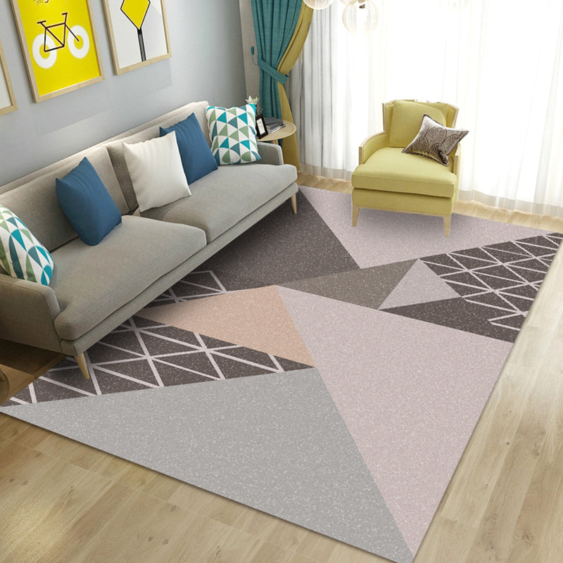 Modern Geometric Printed Rug Multi Color Polyster Rug Anti-Slip Backing Machine Washable Carpet for Living Room Khaki Clearhalo 'Area Rug' 'Modern' 'Rugs' Rug' 2285193