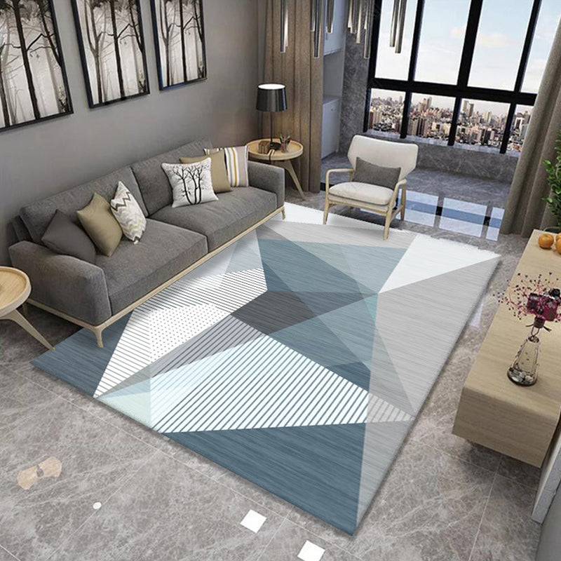 Formal Living Room Rug Multi Color Geometric Patterned Carpet Synthetics Anti-Slip Backing Washable Rug Gray Blue Clearhalo 'Area Rug' 'Modern' 'Rugs' Rug' 2285197