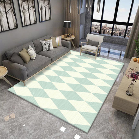 Formal Living Room Rug Multi Color Geometric Patterned Carpet Synthetics Anti-Slip Backing Washable Rug Light Green Clearhalo 'Area Rug' 'Modern' 'Rugs' Rug' 2285198