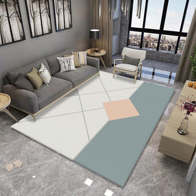 Formal Living Room Rug Multi Color Geometric Patterned Carpet Synthetics Anti-Slip Backing Washable Rug Cream Gray Clearhalo 'Area Rug' 'Modern' 'Rugs' Rug' 2285199