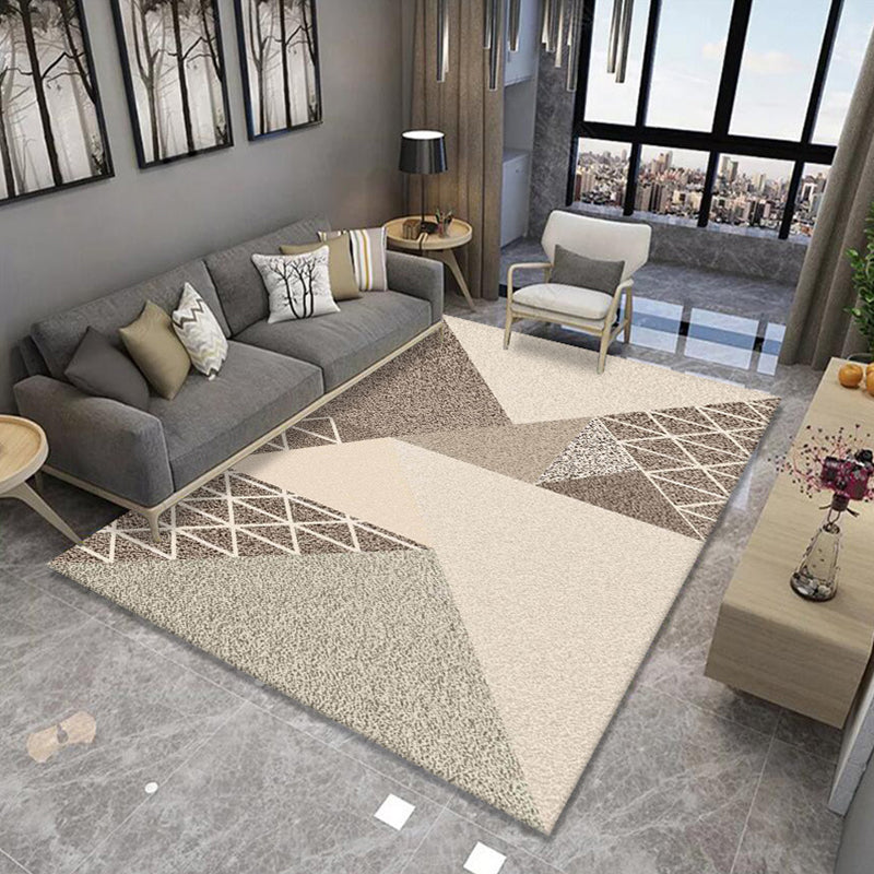 Formal Living Room Rug Multi Color Geometric Patterned Carpet Synthetics Anti-Slip Backing Washable Rug Camel Clearhalo 'Area Rug' 'Modern' 'Rugs' Rug' 2285208