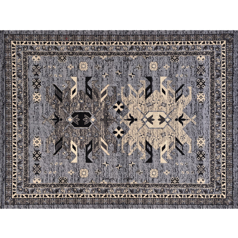 Multi Colored Geometric Rug Synthetics Retro Area Carpet Anti-Slip Backing Easy Care Indoor Rug for Parlor Grey Clearhalo 'Area Rug' 'Rugs' 'Vintage' Rug' 2285239