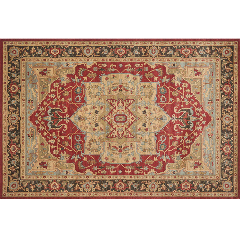 Multi Colored Geometric Rug Synthetics Retro Area Carpet Anti-Slip Backing Easy Care Indoor Rug for Parlor Red Clearhalo 'Area Rug' 'Rugs' 'Vintage' Rug' 2285240