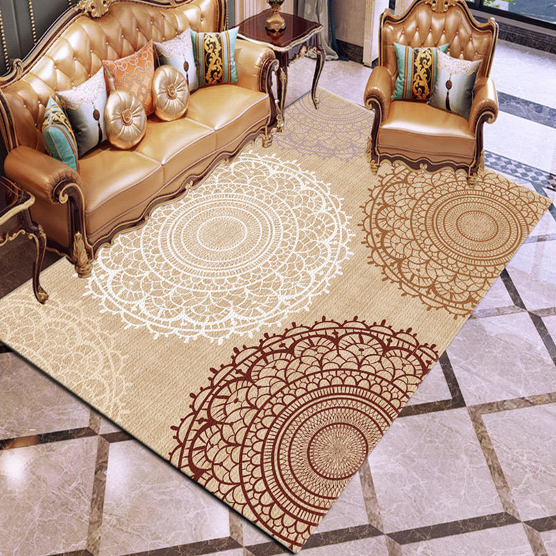 Vintage Living Room Rug Multi Color Geo Patterned Area Rug Polyster Non-Slip Machine Washable Carpet Camel Clearhalo 'Area Rug' 'Rugs' 'Vintage' Rug' 2285247