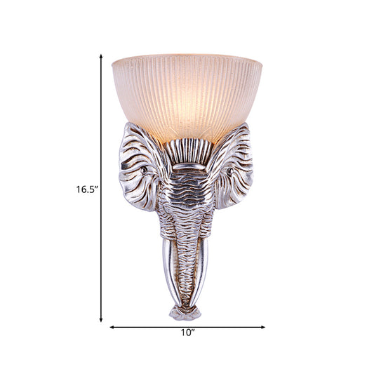 Silver Elephant Sconce Light Traditional Prism Glass 1 Light Hallway Wall Mounted Light Clearhalo 'Wall Lamps & Sconces' 'Wall Lights' Lighting' 228527