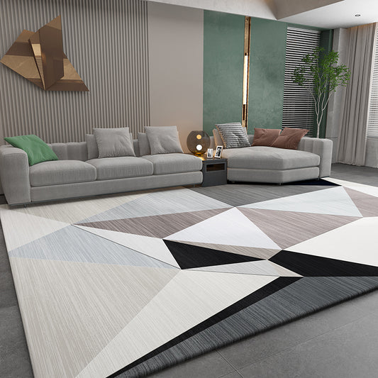 Nordic Geometric Pattern Rug Multi-Color Polypropylene Area Rug Non-Slip Backing Pet Friendly Carpet for Parlor Light Brown Clearhalo 'Area Rug' 'Modern' 'Rugs' Rug' 2285458