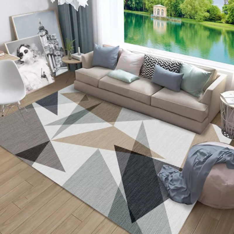 Nordic Geometric Pattern Rug Multi-Color Polypropylene Area Rug Non-Slip Backing Pet Friendly Carpet for Parlor Clearhalo 'Area Rug' 'Modern' 'Rugs' Rug' 2285463