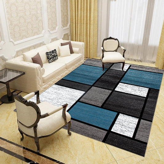 Multicolor Geo Patterned Rug Synthetics Simplicity Carpet Pet Friendly Anti-Slip Washable Area Rug for Home Decor Dark Blue-Gray Clearhalo 'Area Rug' 'Modern' 'Rugs' Rug' 2285469