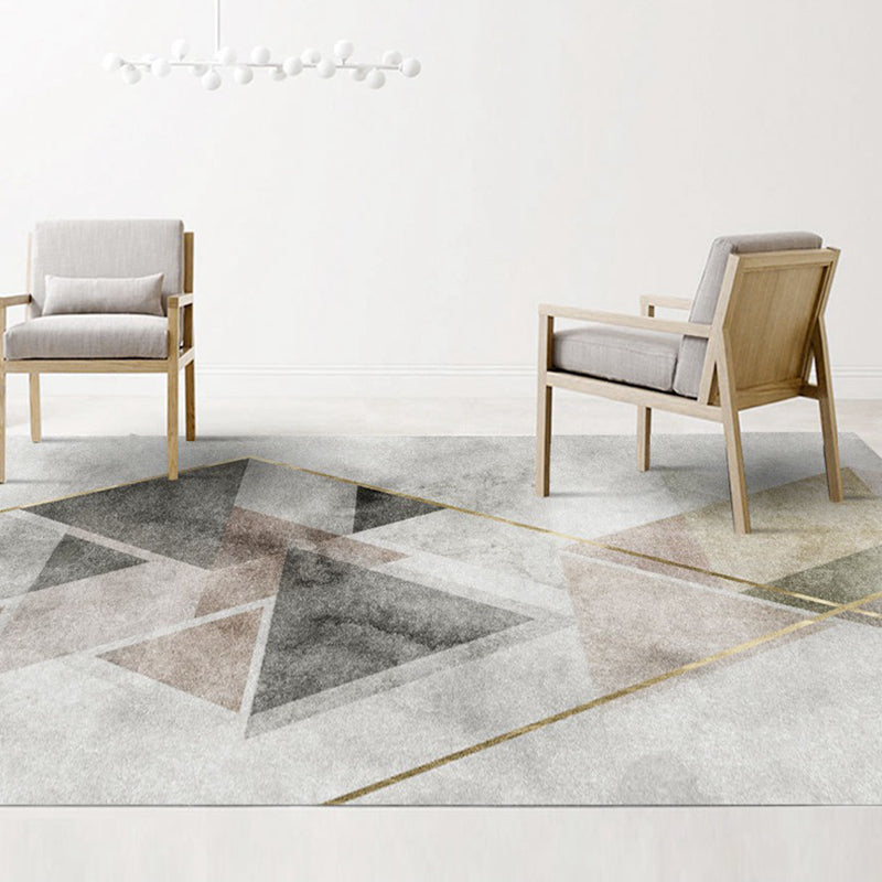 Novelty Geometric Printed Rug Multicolored Polyster Area Rug Non-Slip Backing Pet Friendly Carpet for Room Grey Clearhalo 'Area Rug' 'Modern' 'Rugs' Rug' 2285482