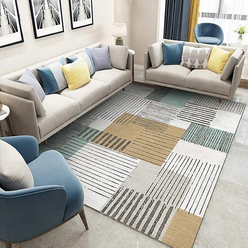 Trendy Living Room Rug Multi Colored Geometric Printed Area Rug Polypropylene Non-Slip Stain-Resistant Rug Clearhalo 'Area Rug' 'Modern' 'Rugs' Rug' 2285519