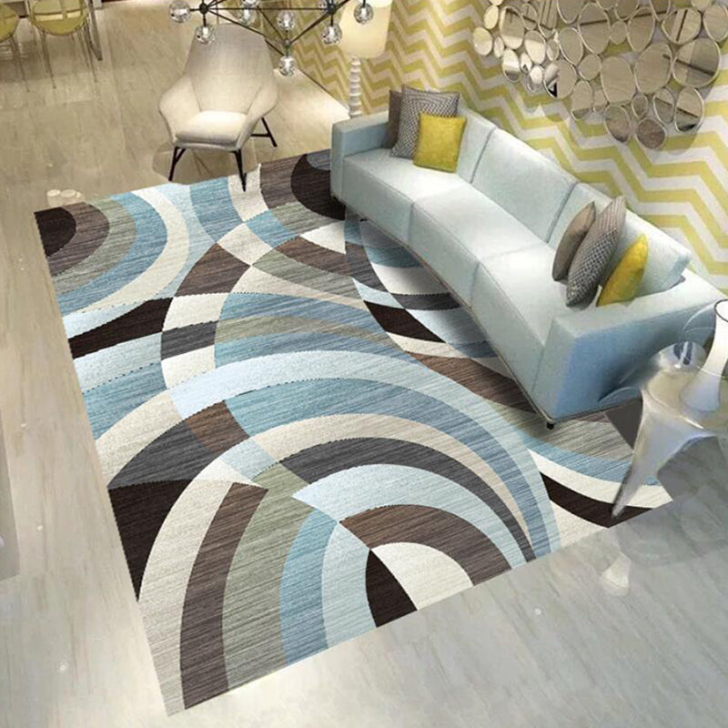 Trendy Living Room Rug Multi Colored Geometric Printed Area Rug Polypropylene Non-Slip Stain-Resistant Rug Clearhalo 'Area Rug' 'Modern' 'Rugs' Rug' 2285527