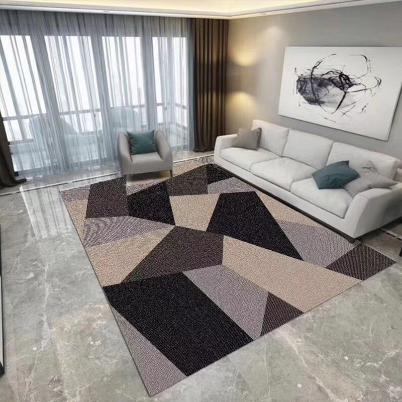 Trendy Living Room Rug Multi Colored Geometric Printed Area Rug Polypropylene Non-Slip Stain-Resistant Rug Brown Clearhalo 'Area Rug' 'Modern' 'Rugs' Rug' 2285530