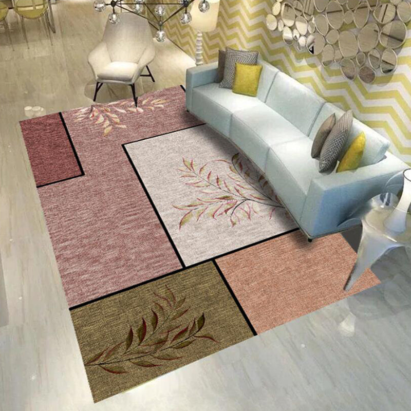 Trendy Living Room Rug Multi Colored Geometric Printed Area Rug Polypropylene Non-Slip Stain-Resistant Rug Light Pink Clearhalo 'Area Rug' 'Modern' 'Rugs' Rug' 2285555