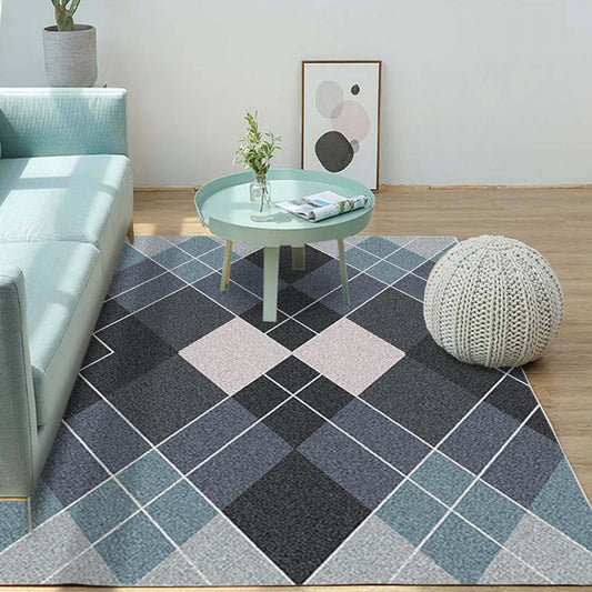 Simple Multicolor Geo Rug Synthetics Nordic Carpet Anti-Slip Pet Friendly Washable Rug for Decor Dark Gray Clearhalo 'Area Rug' 'Modern' 'Rugs' Rug' 2285623