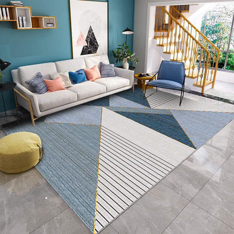 Multicolored Modern Rug Synthetics Geometric Print Area Carpet Anti-Slip Easy Care Indoor Rug for Bedroom Blue Clearhalo 'Area Rug' 'Modern' 'Rugs' Rug' 2285635