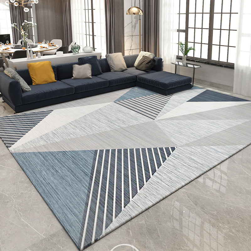 Multicolored Modern Rug Synthetics Geometric Print Area Carpet Anti-Slip Easy Care Indoor Rug for Bedroom Gray Blue Clearhalo 'Area Rug' 'Modern' 'Rugs' Rug' 2285645