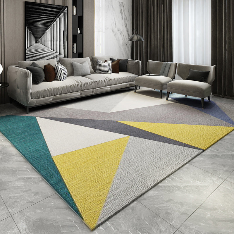 Multicolored Modern Rug Synthetics Geometric Print Area Carpet Anti-Slip Easy Care Indoor Rug for Bedroom Yellow Clearhalo 'Area Rug' 'Modern' 'Rugs' Rug' 2285646