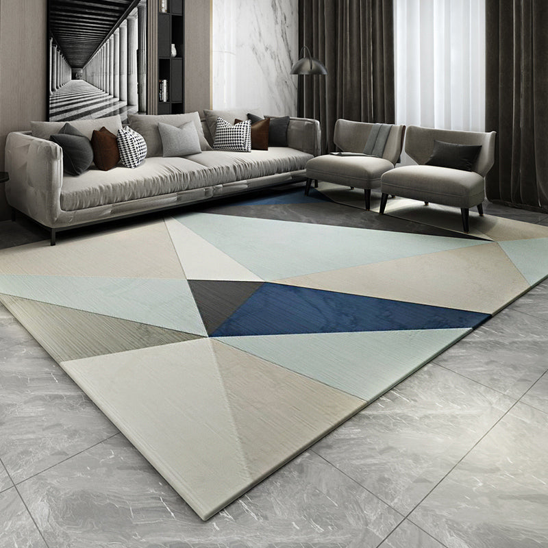 Casual Living Room Rug Multi Colored Geometric Area Rug Polypropylene Non-Slip Machine Washable Carpet Light Green Clearhalo 'Area Rug' 'Modern' 'Rugs' Rug' 2285660