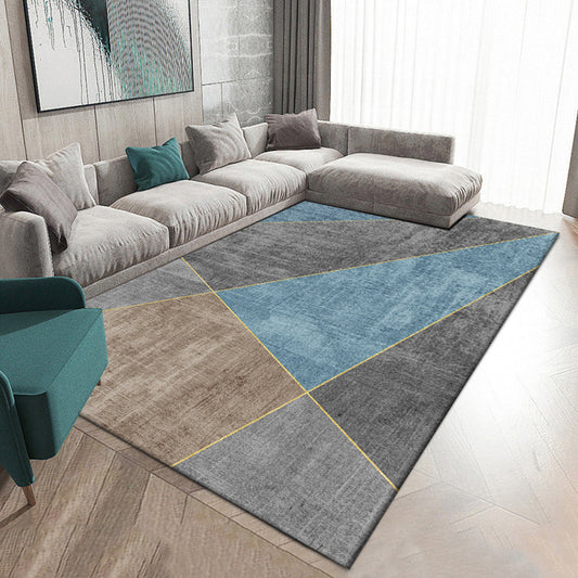 Multicolored Modern Rug Polyster Geometric Printed Area Carpet Non-Slip Backing Washable Indoor Rug for Bedroom Lake Blue Clearhalo 'Area Rug' 'Modern' 'Rugs' Rug' 2285667