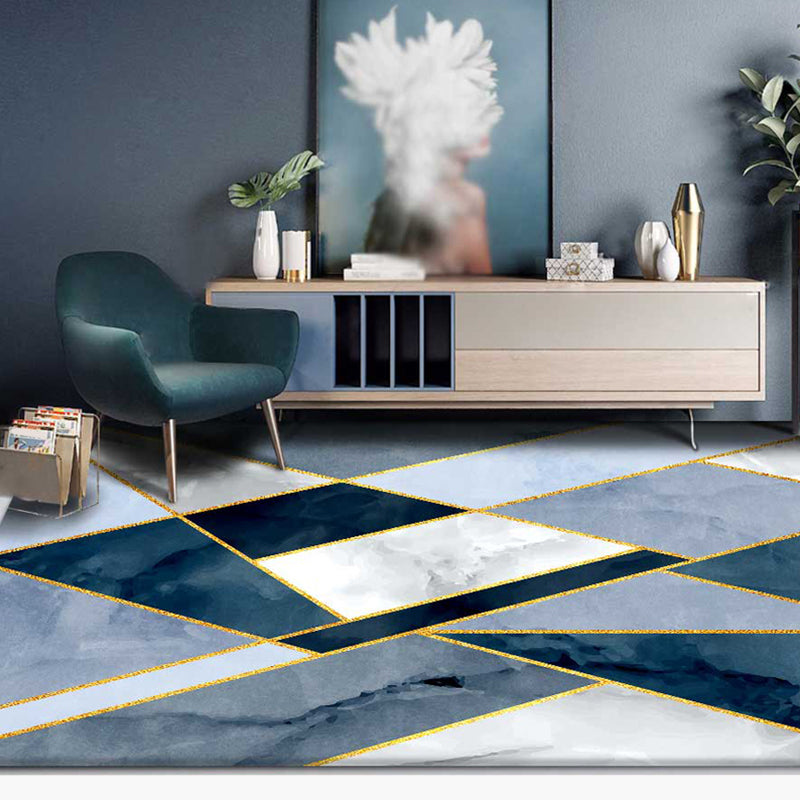 Multicolored Modern Rug Polyster Geometric Printed Area Carpet Non-Slip Backing Washable Indoor Rug for Bedroom Blue Clearhalo 'Area Rug' 'Modern' 'Rugs' Rug' 2285669