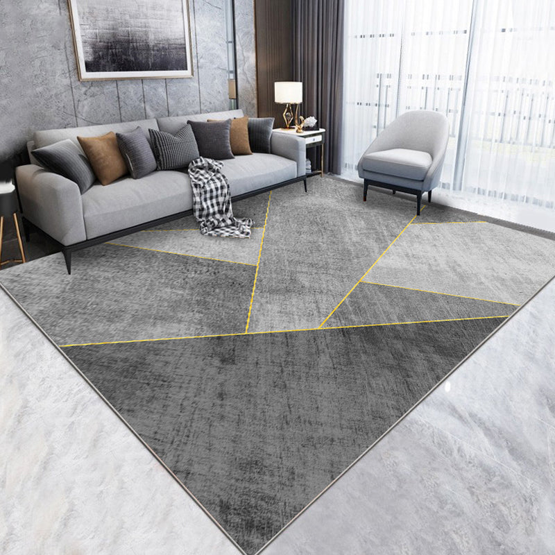 Multicolored Modern Rug Polyster Geometric Printed Area Carpet Non-Slip Backing Washable Indoor Rug for Bedroom Light Gray Clearhalo 'Area Rug' 'Modern' 'Rugs' Rug' 2285673